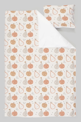 Organik Tek Kişilik Nevresim Takımı 160x220 - Minik Tatlı Meyveler Renkli