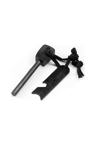 Survive Magnezyum Çubuğu Ateş Başlatıcı Çakmak Taş Siyah