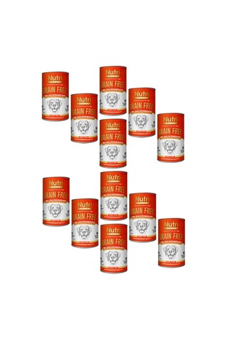 Nutri Canin Tahılsız %92 Somon ve Ördekli Konserve Yetişkin Köpek Maması 12 x 400 G
