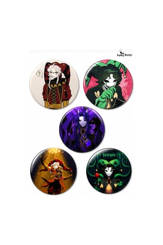 Freak Circus 15'li Rozet Seti 1 Adet Açacaklı Anahtarlık Dark Kawaii Broş Pin Çok Renkli
