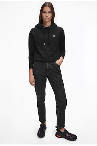 Calvin Klein Jeans Kapüşonlu Normal Kalıp Sweatshirt Siyah
