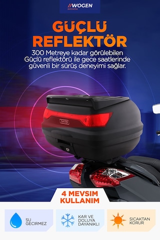 Wogen Wg52 Arka Çanta 52 L Basic Siyah + Karbon Dizlik