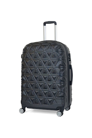 Reymond Luggage Piramit Desen ABS Seyahat Valizi, Canyon Serisi, Siyah - Büyük Boy Siyah