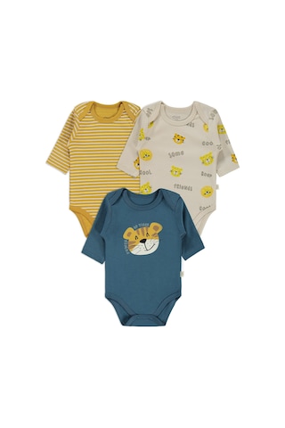 Civil Baby Aslan Empirmeli 3 Lü 0-36 Ay Çıtçıtlı Badi - Hardal
