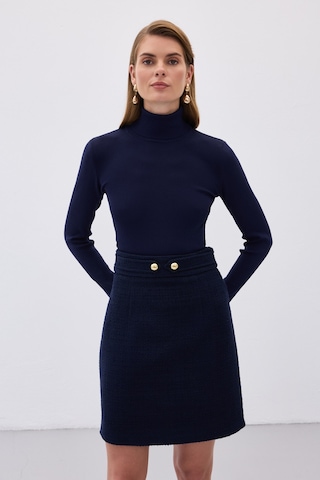 Sateen Tam Balıkçı Triko - Lacivert-133813 Lacivert
