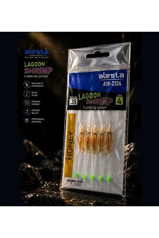 Alesta Lagoon Shrımp Rıg X0288 5 Köstek 0.35mm No:4 İğne Renk:honey