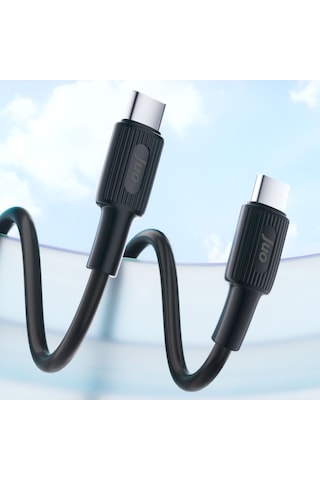 Juo JCBS62 60w Usb Type-c To Type-c Silikon Hızlı Şarj Ve Data Kablosu Siyah 2 Metre