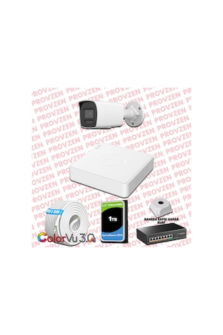 Provzen Hikvision 1 Kameralı 4mp Ip Colorvu 3.0 Güvenlik Sistemi Aı İnsan Araç Algılama Mikrofon Ve Işıklı Alarm