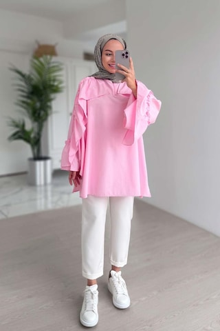 Kahijab Fırfır Detay Gömlek - Pembe Pembe