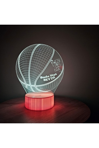 Jetjest Kişiye Özel Basketbol Temalı 3d Rgb Led Lamba