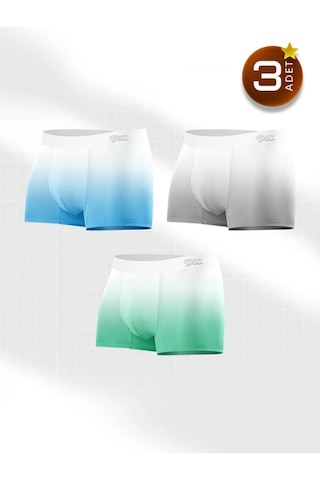 Ece's Design Boxer Dikisiz Buz İpek 3 Parça 1000 Yeşil-mavi-kahveregi
