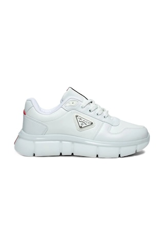 Solazer 062-26 Cilt Deri Rugan Karışımlı Anatomik Taban Erkek Sneaker Beyaz