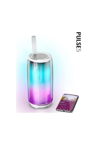 Pulse5 Bluetooth Hoparlör Led Işıklı Kablosuz Şarjlı Hoparlör