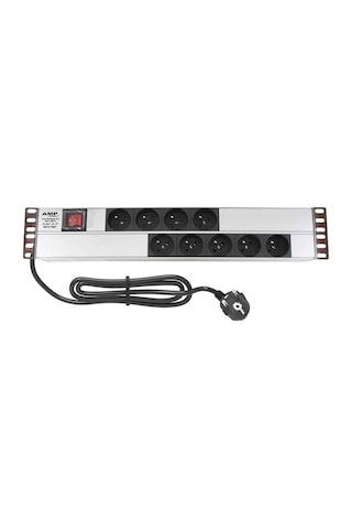 Amp Connect 19" 2u 9 Ups / Fransız Soketli Işıklı On/off Anahtarlı Alüminyum Kabin Prizi Pdu Amp Connect 19" 2u 9 Ups / Fransız Soketli Işıklı On/off Anahtarlı Alüminyum Kabin Prizi Pdu
