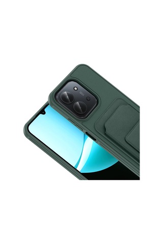 Xiaomi Redmi 15c Kılıf Kartlıklı Tpu Zore Bikart Kapak Koyu Yeşil