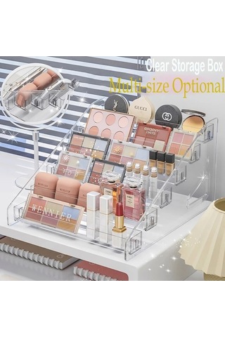 Maoyaya Şeffaf Saklama Kutusu Makyaj Organizatör Kozmetik Vitrin Takı Çok Renkli, Kozmetik Organizasyon Kolaylaştırıcı Çok Renkli