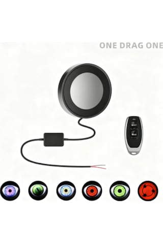 Vkemall Araba Led Lens Farı - Şeytan Gözü Hawk Eye, Siyah, Evrensel Uyumlu, 12v, Düz Tip, Plastik Malzeme