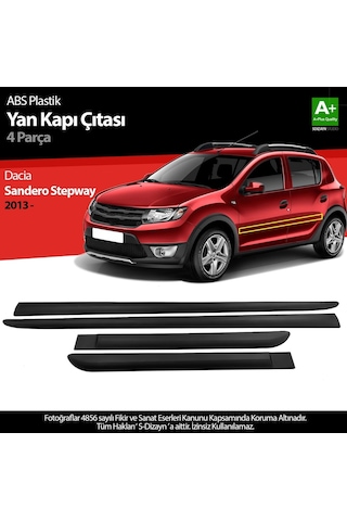 S-dizayn Dacia Sandero Stepway Abs Plastik Yan Kapı Koruma Çıtası 2013 Üzeri A+ Kalite