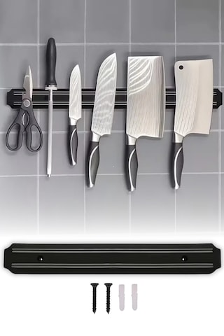 Şık Bıçak Yapıştırma Mıknatısı 55 cm Duvara Monte Metal Mıknatıslı Bıçak Tutucu