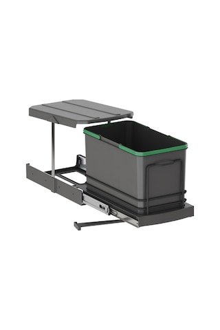 Starax 16 Lt 2573 Antrasit Teleskopik Raylı Çöp Kovası-S2573A Antrasit