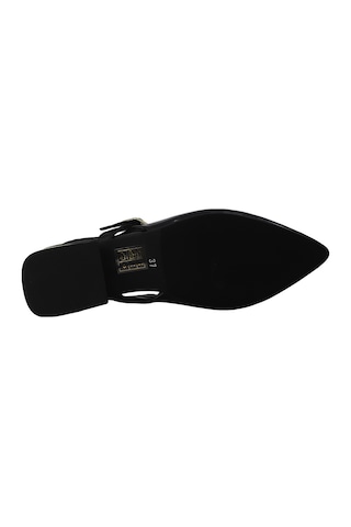 Albini Hakiki Rugan Deri Tokalı Slingback Kadın Topuklu Ayakkabı Alb26109519yr Siyah