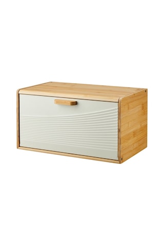 Karina Metal Kapaklı Bambu Lüks Ekmek Kutusu Ekmeklik Dikdörtgen - Çok Renkli Çok Renkli