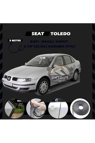 Seat Toledo Oto Araç Kapı Koruma Fitili 5metre Parlak Siyah Renk