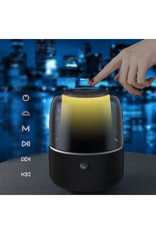 Bluetooth Kablosuz Hoparlör Rgb Işıklı Ve 360 Stereo Sesle Taşınabilir Dış Mekan Eğlencesi Beyaz