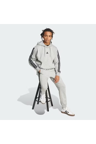 Adidas Essentials 3 Şeritli Erkek Polar Sweatshirt Je6302 Gri