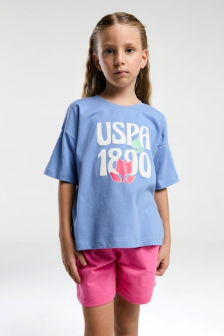 U.S. Polo Assn. Kız Çocuk Mavi Şort Takım Us2096 Mavi
