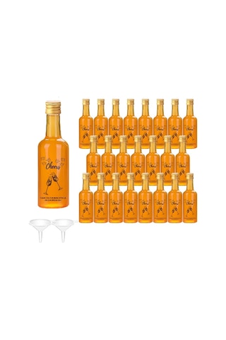 Willowhaven Siyah Kapaklı 24 Adet 50ml Mini Düğün Likör Şişesi Yeniden Kullanılabilir