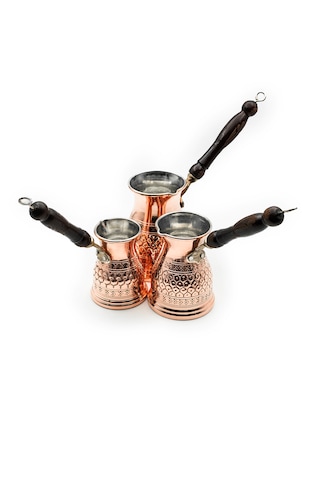 Bakır Damlalı Cezve Seti