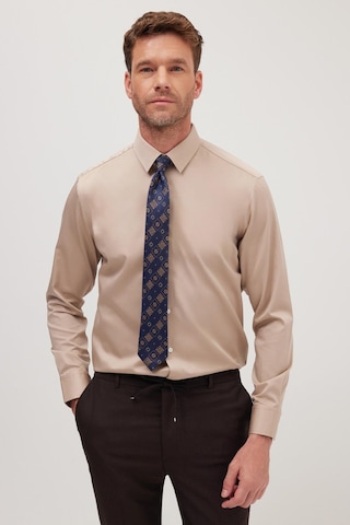 Tudors Slim Fit Bej Non-ıron %100 Pamuk Doğa Dostu Ekoteks Belgeli Ütü Gerektirmez Gömlek-37368 Bej