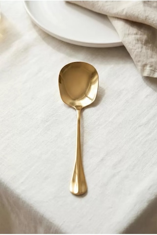 Gold Büyük Boy Paslanmaz Çelik Servis Kaşığı & Profesyonel Sunum Gereci 25 Cm Çok Renkli
