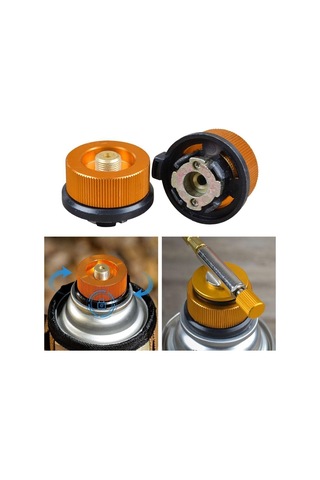 Kartuş Piknik Brülörü Kartuşlu Ocak Konserve Kutuları Adaptör Ocak Başı Dönüştürücü Kamp Konserve Kutuları Adaptörü Turuncu