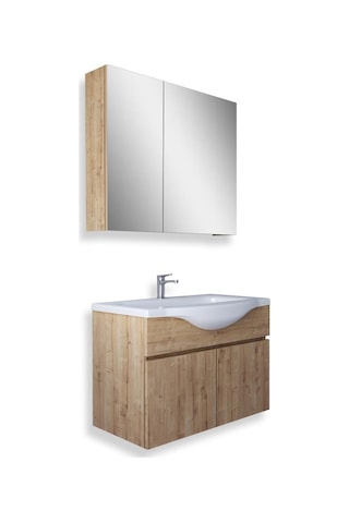 Teta Home Kahire 80 Cm Mdf Banyo Dolabı Seti Safir Meşe Safir Meşe
