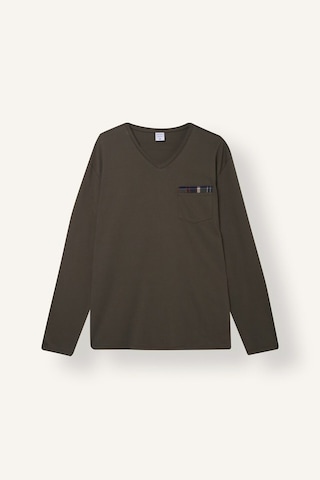 Defacto New Regular Fit V Yaka Uzun Kollu Ekose 2li Pijama Takımı I2975ax26aukh148 Haki-kh148