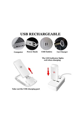 Usb Şarj Edilebilir Kitap Okuma Led Işıkları Parlaklık Beyaz