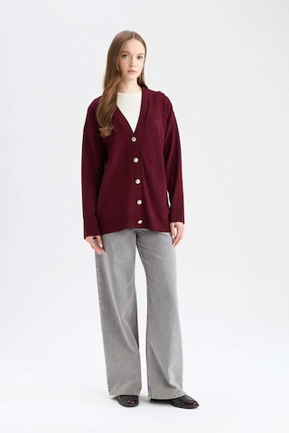Defacto Relax Fit V Yaka Hırka E6134ax25aubr459 Bordo