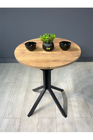 İkra Yuvarlak Atlantik Çam Balkon Masa Mutfak Yemek Masası 60 Cm