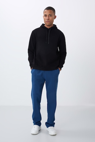 Tommy Life Siyah Pamuklu Kalın İçi Tüylü Yumuşak Dokulu Comfort Fit Nakışlı Erkek Sweatshirt - 88419 Siyah