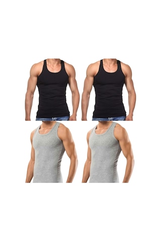 4 Adet Erkek Slim Fit Likralı Penye Sporcu Rambo Atleti 001
