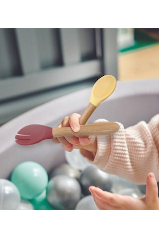 Oioi Mama Kaşık Çatal Seti Mavi - Yeşil