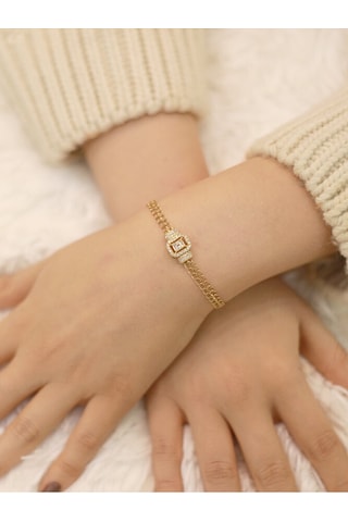 14 Ayar Altın Viyana Zincirli Baget Bileklik Altın