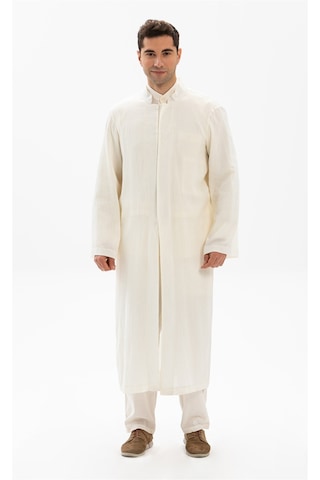 Şile Bezi İnce Erkek Namaz Cübbesi Yazlık Namazlık Pamuk Kumaş Cübbe Krem Krm-krem Krem