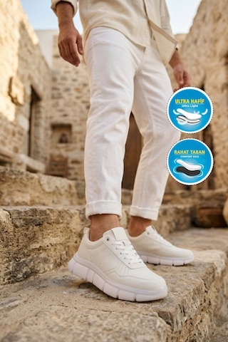 Walkway Beyaz Bağcıklı Hafif Esnek Erkek Sneaker Bst-2016 M
