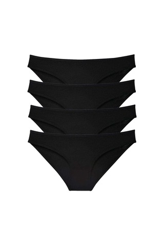 Royaleks 4 adet Süper Eko Set Likralı Kadın Slip Külot Siyah RYL-EKO4001 Siyah