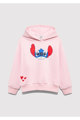 Mavi - Stitch Baskılı Kapüşonlu Pembe Sweatshirt 7s10165-71007 Pembe
