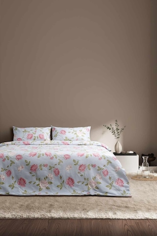 Cotton Collection Kışlık Pazen Tek Kişilik Nevresim Seti Rose Renkli