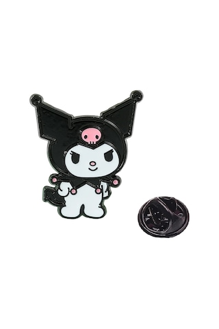Schulzz Originals Sanrio Kuromi Metal Broş Pin Rozet 3 Cm Siyah
